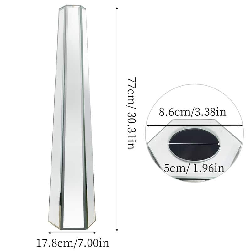28" Tall Floor Vase Mirror Silver Large Flower Vases