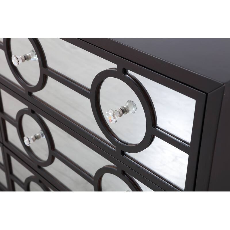 60 in. 6 Drawer Mirrored Cabinet