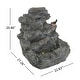 preview thumbnail 13 of 11, Christopher Knight Home - Hailey 4-Tiered Concrete Rock Waterfall Fountain Outdoor Garden Decor with LED Lights