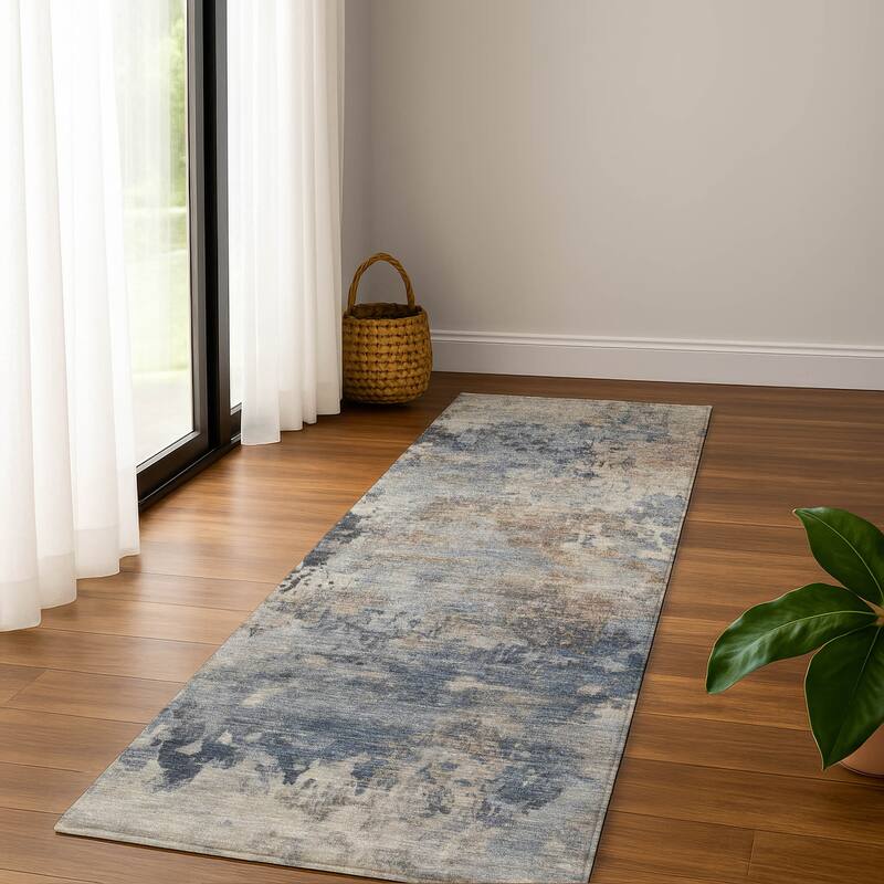 Premium Washable Super Soft Modern Casual Mayfield Rug - Denim - 2'3" x 7'6"
