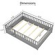 preview thumbnail 6 of 12, Full-Size Floor Bed Frame with Tall Safety Guardrails and Access Door Play
