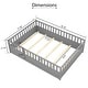 preview thumbnail 6 of 59, Pine Wood Floor Bed with Full-length Guardrail and Door for Kids, Adults