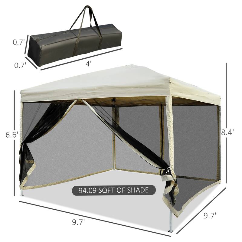 GDFStudio - Portable Outdoor 10'x10' Instant Canopy Tent with Netting