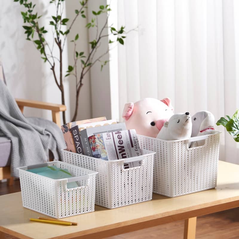 HANAMYA Storage Basket Organizer with Handle | Storage Bin, Set of 6