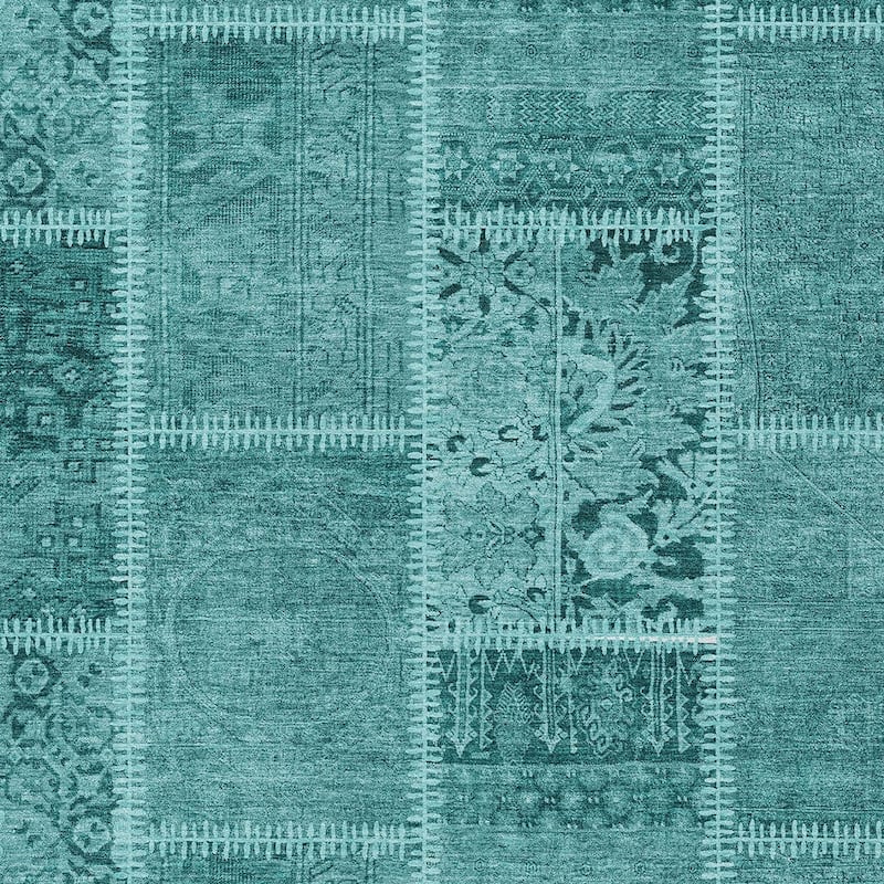 HomeRoots Patchwork Transitional Rectangle Outdoor Rug