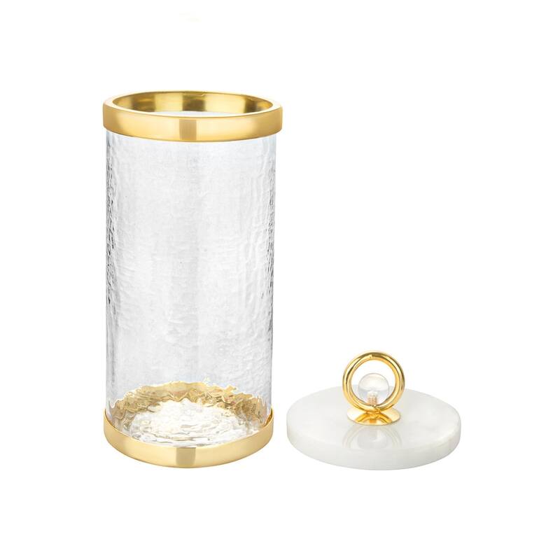Canister with Marble Lid and Clear Ball Knob (3 Size Options)
