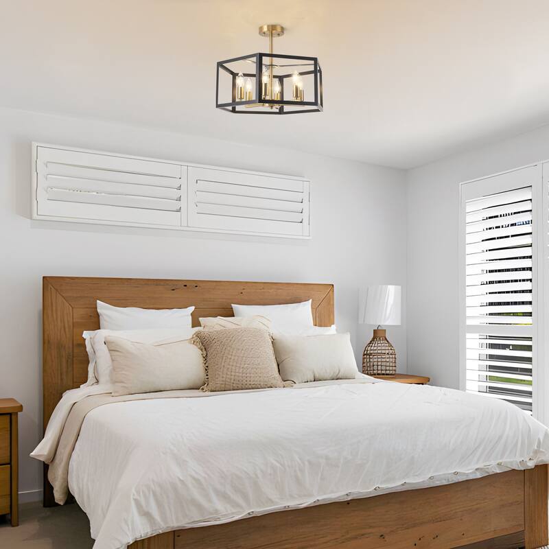 Starsky 6-light 19in Geometric Industrial Ceiling Light Unique Round Semi Flush Mount