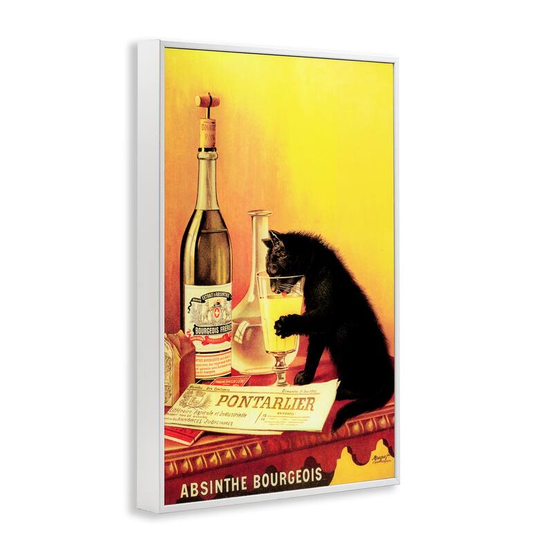Stupell Vintage Cat & Absinthe Framed Giclee Art Design By Marcus Jules