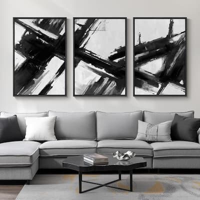 Black and White Abstract Canvas Wall Art
