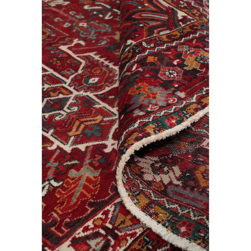 Hand Knotted Oriental 100% Wool Carpet Traditional Medallion Red Heriz Area Rug - 13' 6'' X 9' 3''