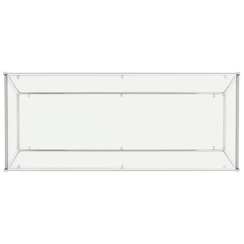 SAFAVIEH Alessandra Glass Chrome Coffee Table - 51.2" x 23.6" x 17.7" - 51Wx24Dx18H