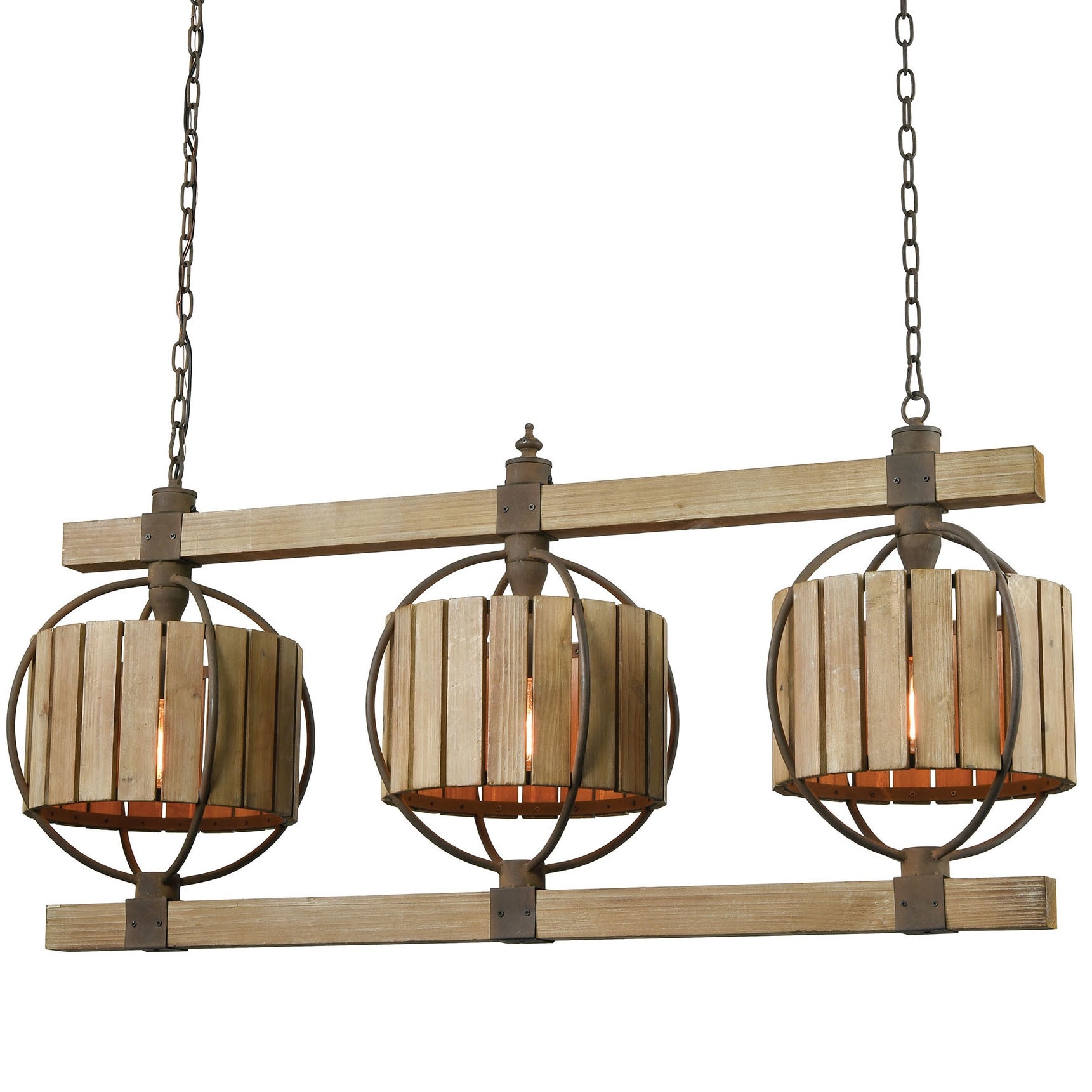 Elk Home 3215-014  Triple Barrel 3 Light 47" Wide Linear Chandelier - Chandeliers For Bedrooms by Overstock.com