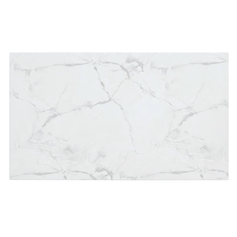 Modern Faux Marble Bar Table Set with Storage & Stools
