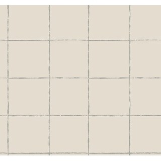 York Wallcoverings La Vitre Plaid Lichen Grey Wallpaper