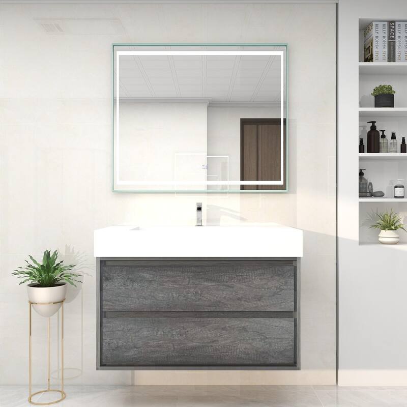 Victoria 42" Wall Mounted Modern Vanity with Acrylic Sink