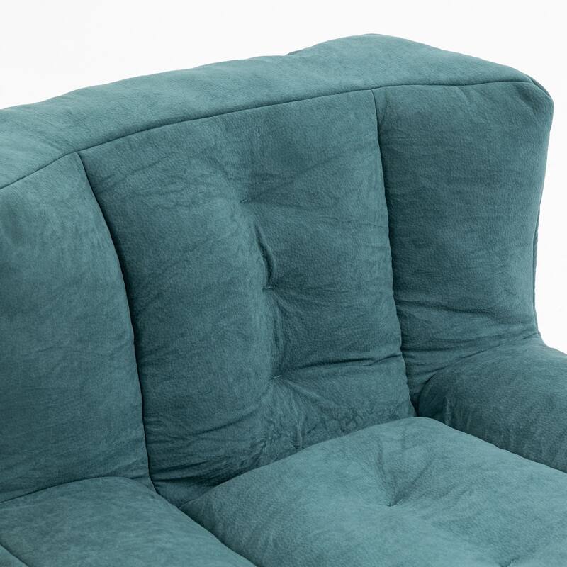 Oaks Aura Fluffy Bean Bag Chair, Super Soft Lazy Sofa Chair With Memory Foam And Ottoman, Indoor Modern Bean Bag Chair