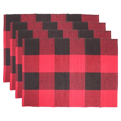 Fabstyles Buffalo Check High Quality Cotton Placemats Set of 4 - 13"x19"