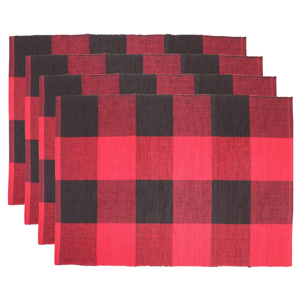 Fabstyles Buffalo Check High Quality Cotton Placemats Set of 4 - 13"x19"