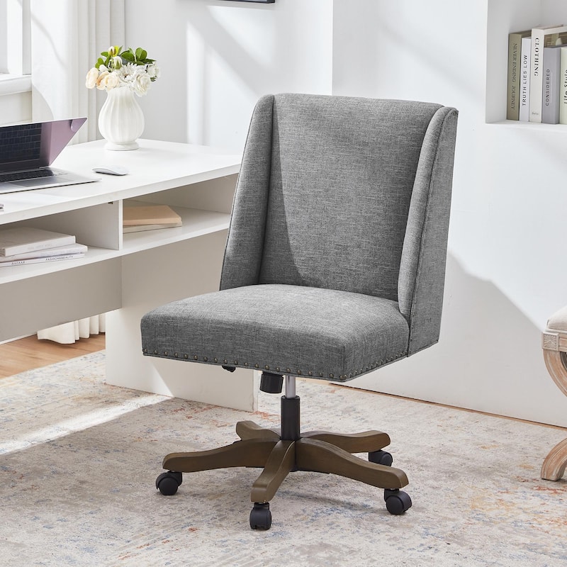 Huimo Home Office Desk Chair with Wheels, 360° Swivel - Grey