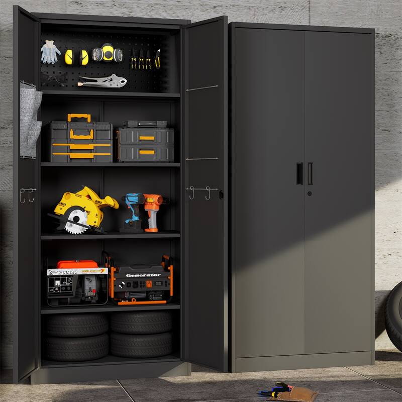 70" Modern Metal Storage Cabinet, Six Layers Storage Locker