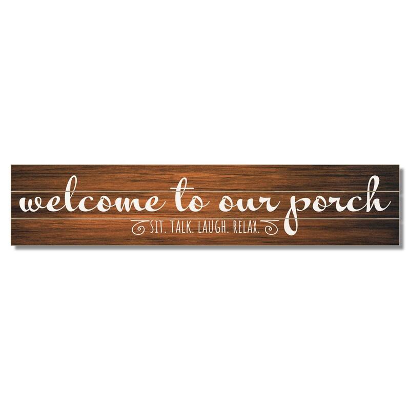 Porch Welcome Vertical Decorative Indoor/Outdoor Pallet Wood Sign 36" by 7.5" Made in the USA - Multi