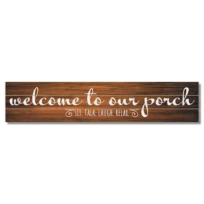 Porch Welcome Vertical Decorative Indoor/Outdoor Pallet Wood Sign 36" by 7.5" Made in the USA