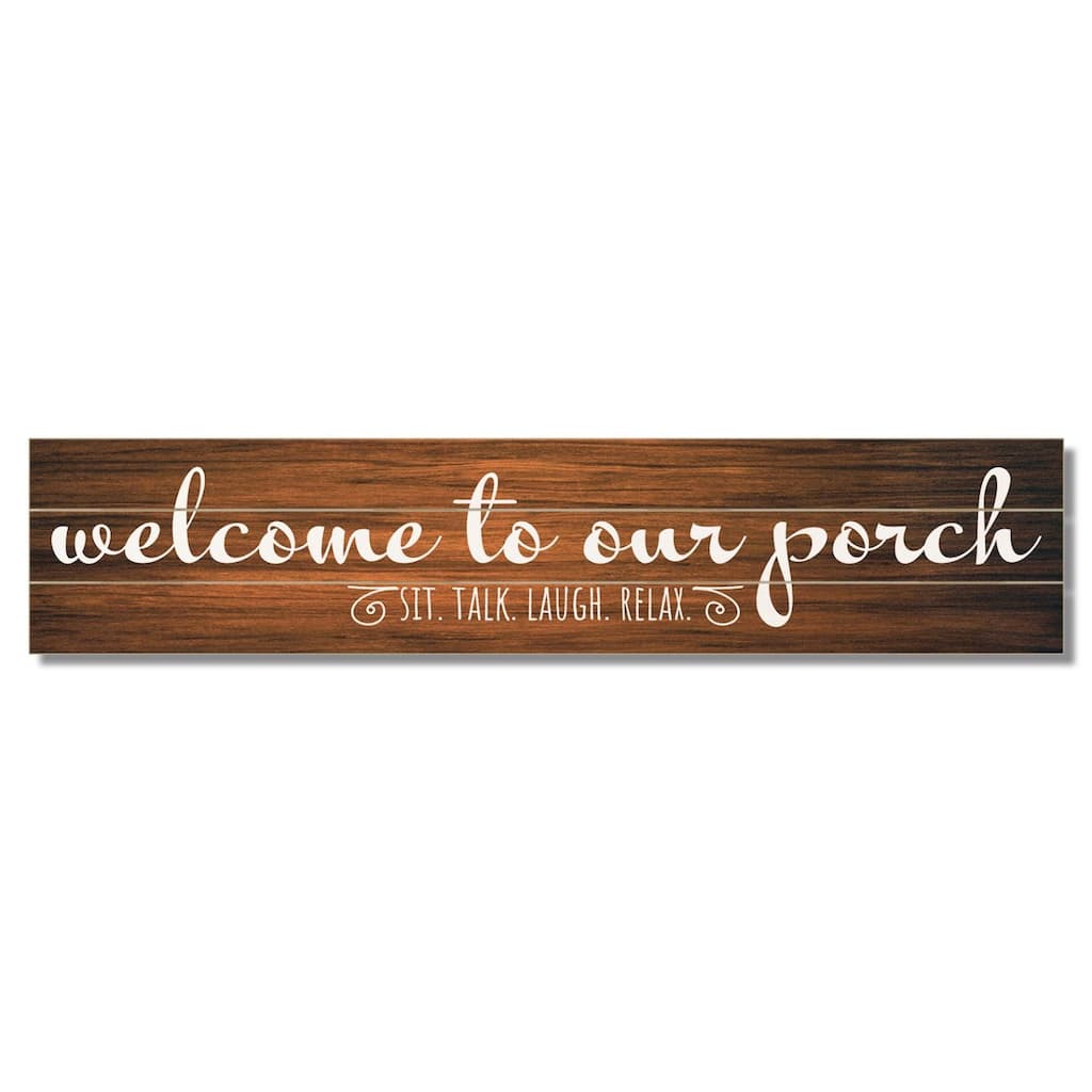 Porch Welcome Vertical Decorative Indoor/Outdoor Pallet Wood Sign 36" by 7.5" Made in the USA