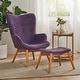preview thumbnail 19 of 76, Hariata Mid-Century Modern Wingback Fabric Chair/Ottoman Set by Christopher Knight Home Muted Purple