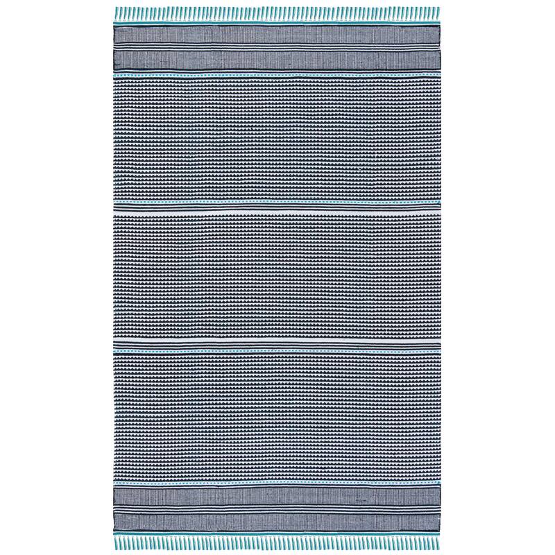 SAFAVIEH, Handmade Flatweave Montauk Susse Casual Cotton Rug - 5' x 8' - Turquoise/Multi