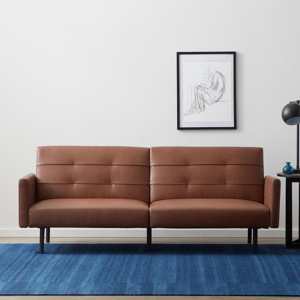 slide 1 of 38, Lucid Comfort Collection Futon Sofa Bed with Buttonless Tufting