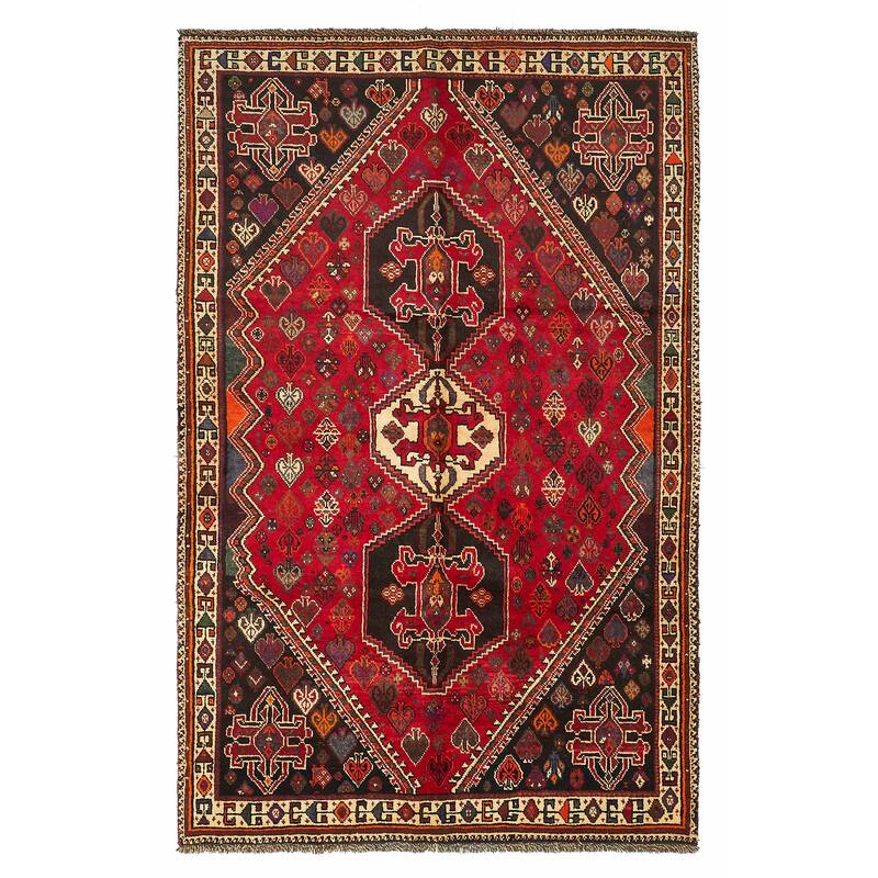 ECARPETGALLERY Hand-knotted Melis Vintage Red Wool Rug - 5'6 x 8'5