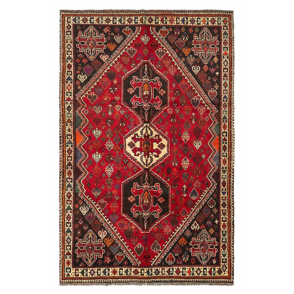 ECARPETGALLERY Hand-knotted Melis Vintage Red Wool Rug - 5'6 x 8'5