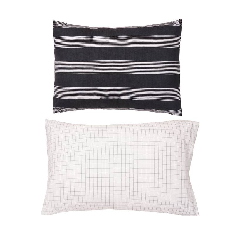 Kenneth Cole Banded Stripe Textured Black 7 Piece Comforter Bonus Set