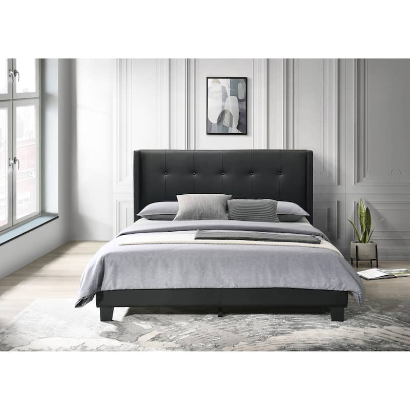 Evelyn Upholstered Platform Bed - Black - Queen