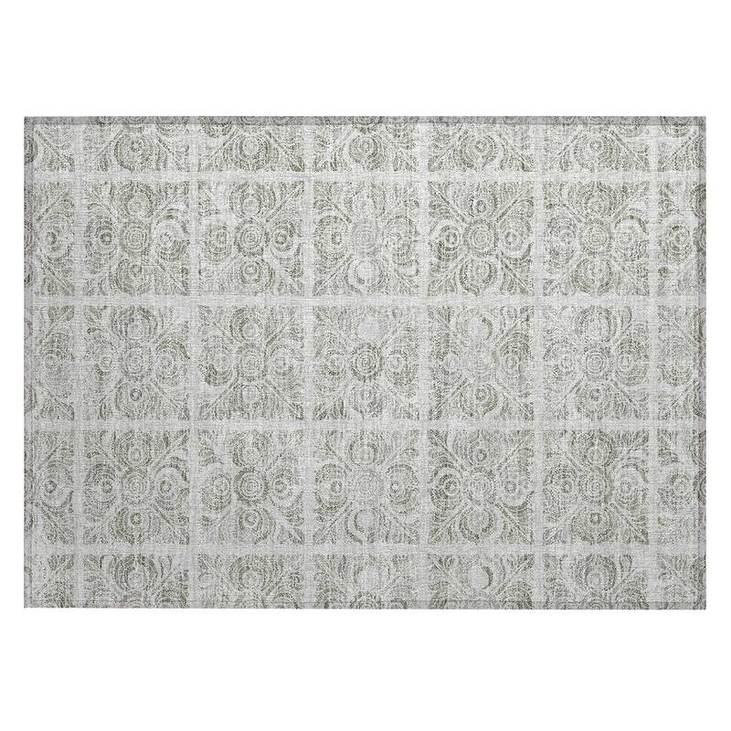 Machine Washable Indoor/ Outdoor Chantille Mosaic Rug