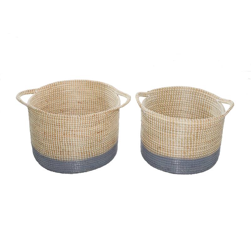 Seagrass Contemporary Storage Basket (Set of 2)
