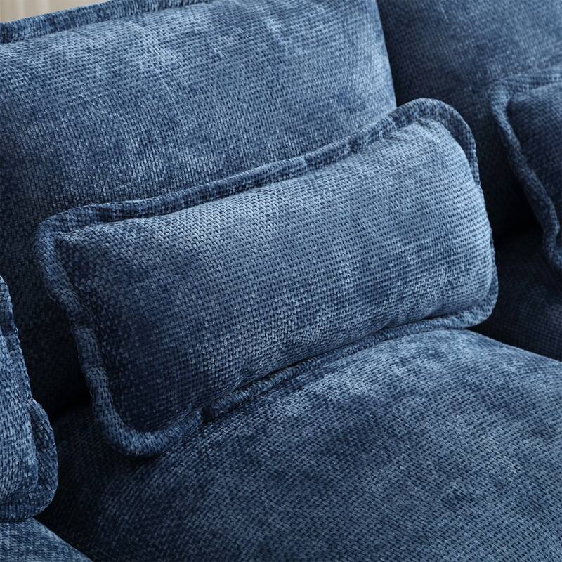 Sectional Sofa Cloud Couch for Living Room, Modern Chenille/Boucle U Shaped Couch, Comfy Modular Sofa Sleeper with Double Chaise