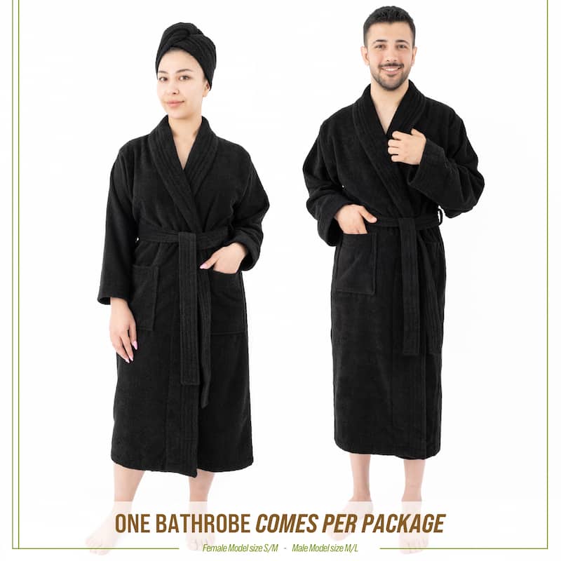 100% Cotton Robes for Women and Men, Soft Lightweight Unisex Couple Turkish Bathrobes