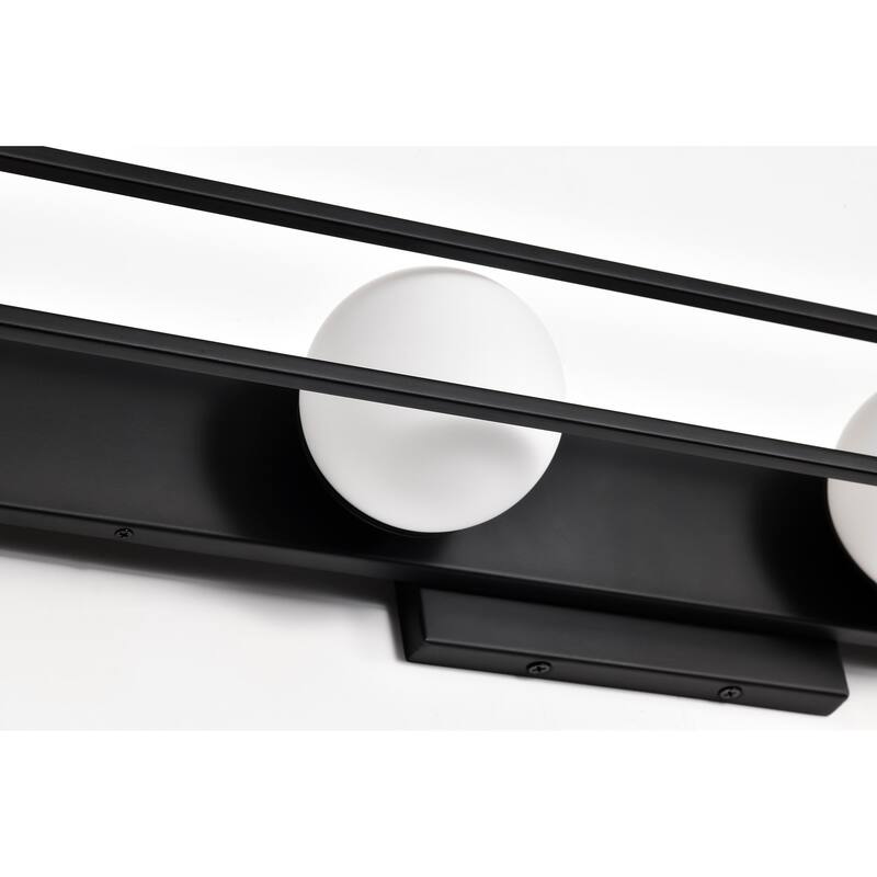 Jenkins 32 Inch 4 Light LED Vanity Matte Black with Frosted Glass