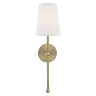 Modern Gold Dimmable 1-Light Wall Sconce with Fabric Shade
