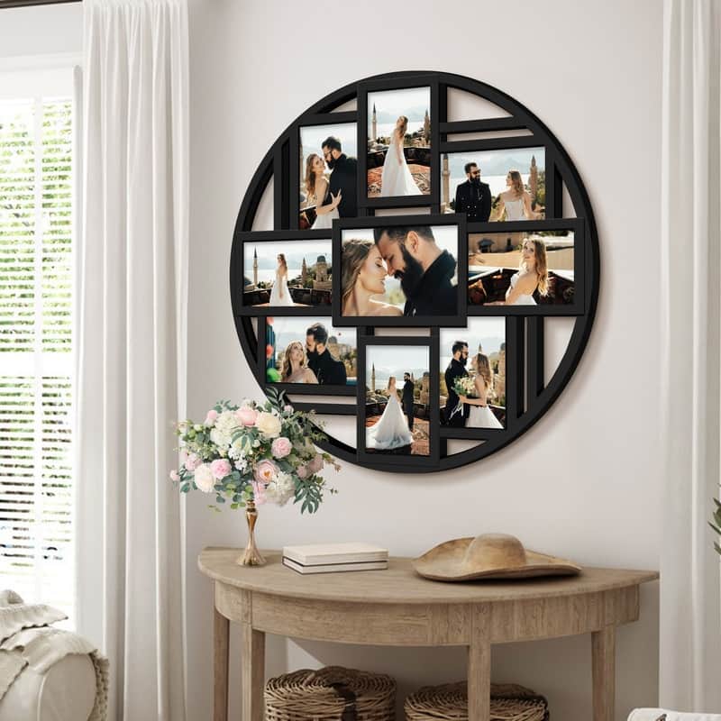 HELLO LAURA 9 Openings Collage Picture Frame Black Family Pictures Wall Decor