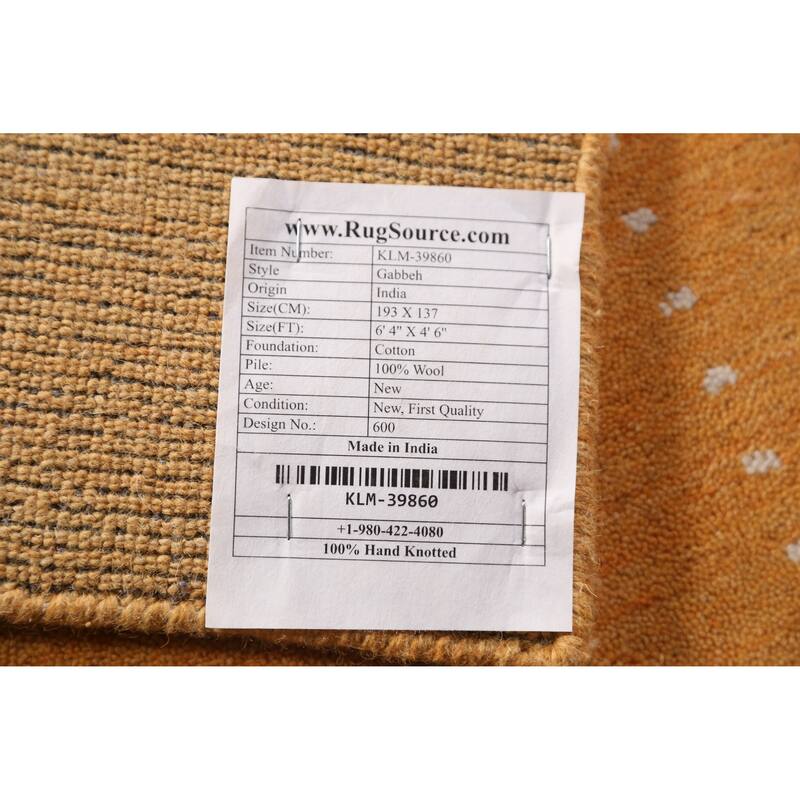 Gabbeh Indian Rug Handmade Bedroom Tribal Wool Carpet - 4'6" x 6'4"