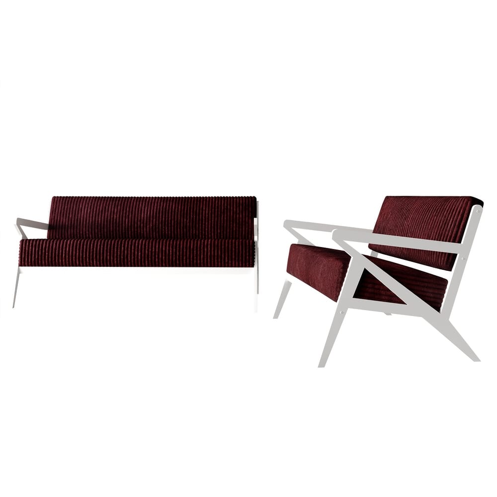 CraftPorch Chic Modern Velvet 2-Piece Upholstered Living Room Set