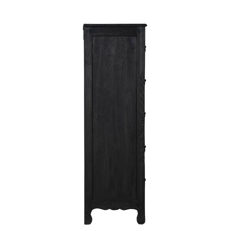 Florence Floral Carved Wood 6-Drawer Chest