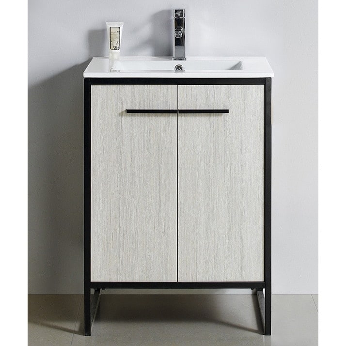 Vdara 24" Silver Gray Bathroom Vanity Cabinet Set