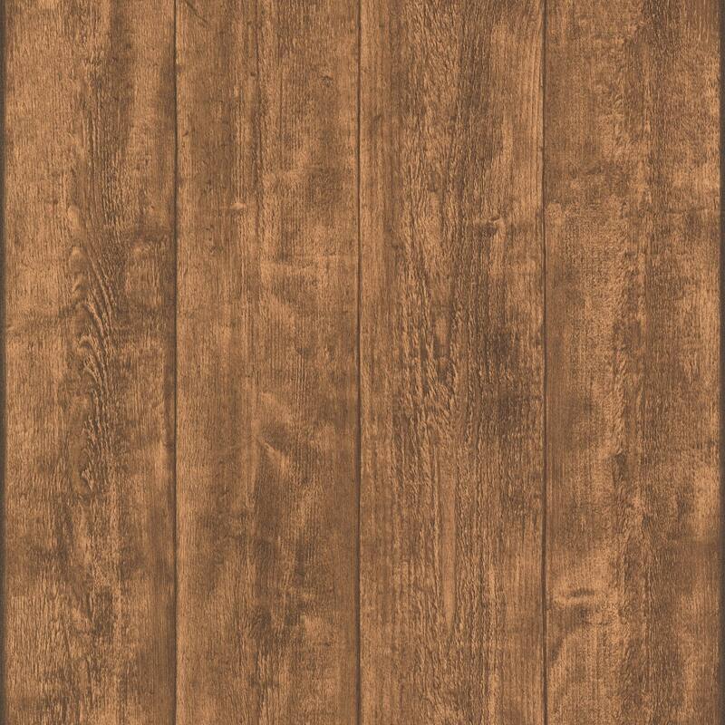 Galerie Wallcoverings Woods and Wicker Collection Vintage Wood Effect Matte Finish Vinyl on Non-woven Wallpaper Roll - Brown