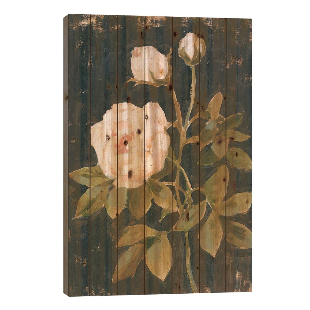 Moody Blooms II Print On Wood by Victoria Borges - Multi-Color