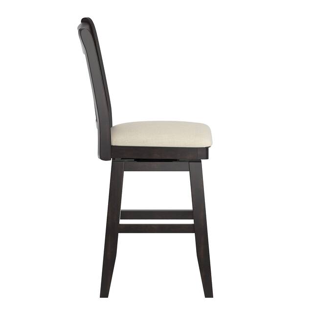 Eleanor Double X Back Wood Swivel Bar Stool by iNSPIRE Q Classic