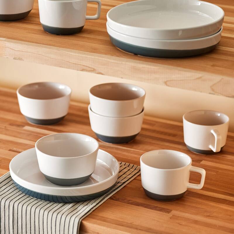 Libbey Austin 17.5-ounce Large Porcelain Coffee Mug, Set of 4, Basalt Blue