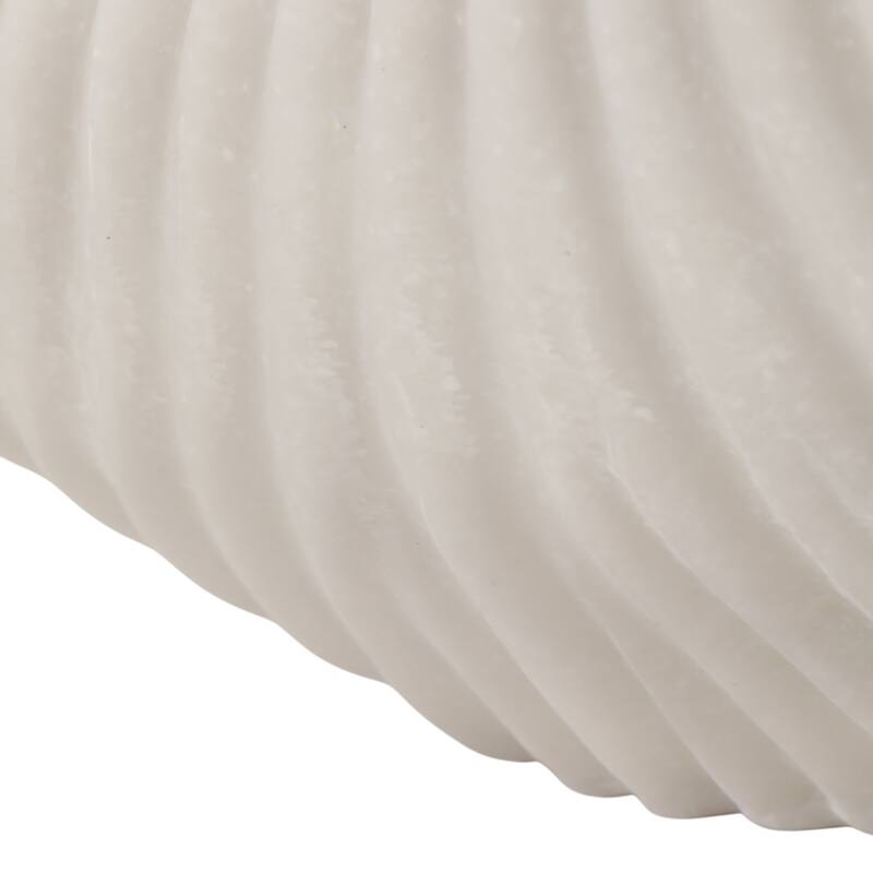 Resin Decorative Bowl Rippled Texture Modern Design - 17" White - 16.75" x 8.5" x 6.25"